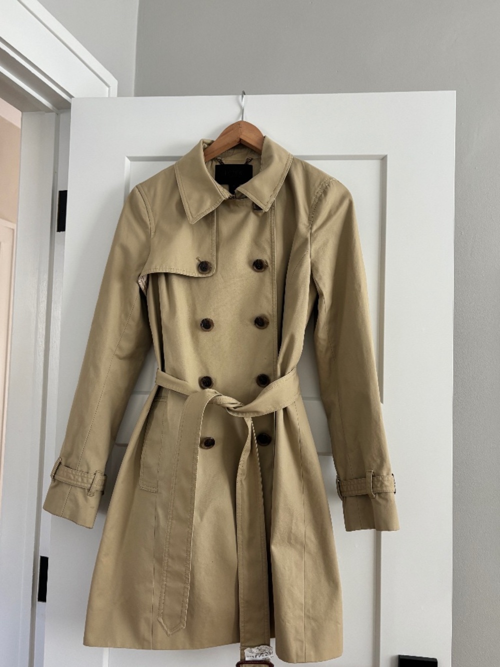 J.Crew Collection Women’s Beige Trench Coat Size 10 Double Breasted